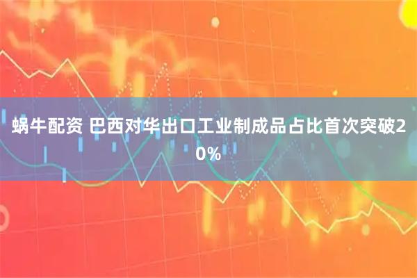 蜗牛配资 巴西对华出口工业制成品占比首次突破20%