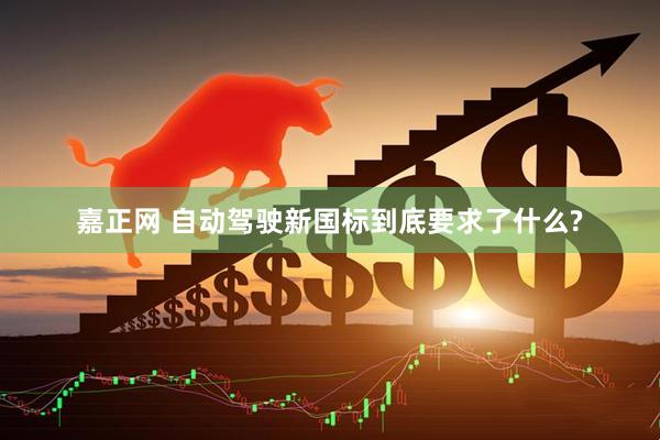 嘉正网 自动驾驶新国标到底要求了什么?